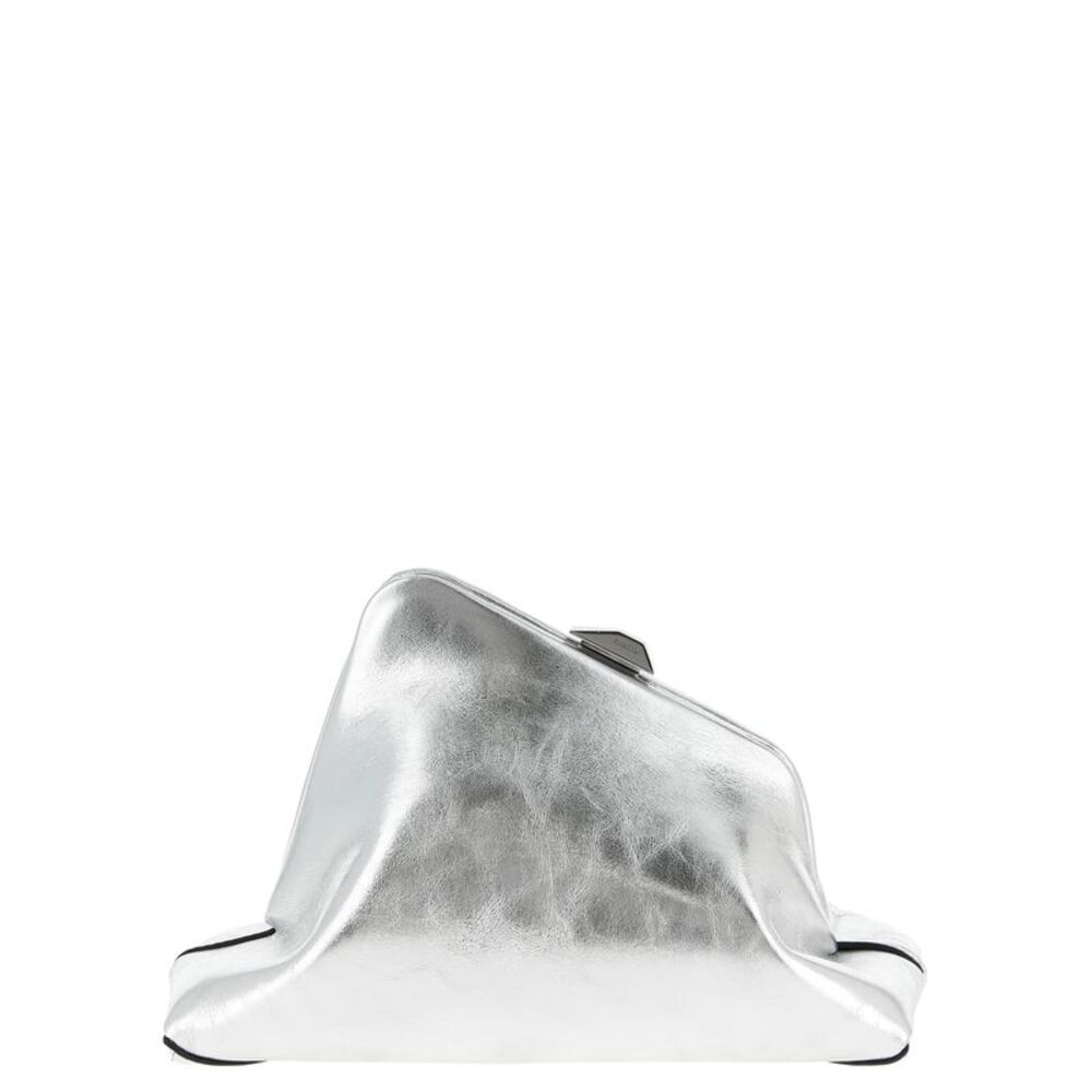 The Attico Silver Calfskin Clutch Women's Bag